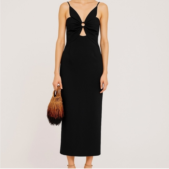 New Torn By Ronny Kobo Anna Crepe Black Dress Spring 2025 Size Small NWT - Picture 3 of 10